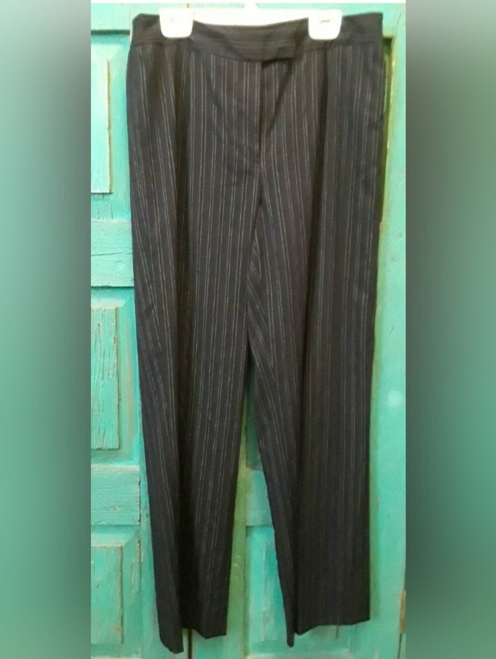 Women's Valerie Stevens Navy Pinstriped Dress Pants Sz 6 Petite